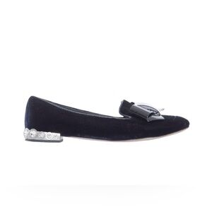 Miu Miu Navy blue velvet Women's Shoes
